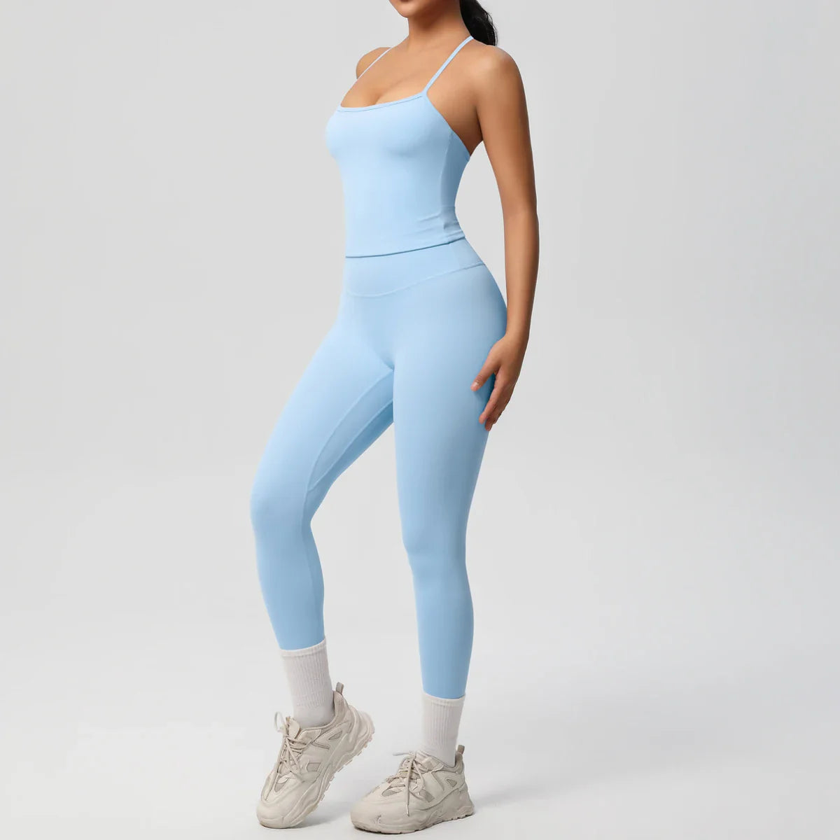 2PCS Yoga Set Nude Feeling Workout Sets Women Tracksuit Gym Push Up Fitness Running Workout Sportwear Sport Bra Leggings Suit