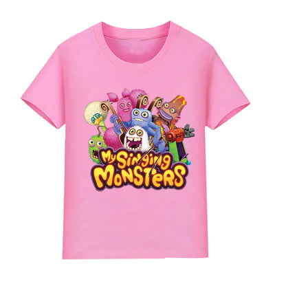 Summer Kids Cartoon Print Sport Clothing Suit Monsters Boys Casual Outfits Children Breathable T Shirt Pocket Shorts 2 Piece Set