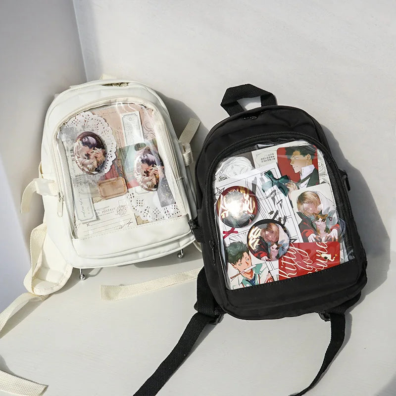 Cute Mini Backpack Women Kawaii Ita Bag Sweet Girl Transparent Rucksack DIY Personality Display Knapsack Lolita Shoulder Bag