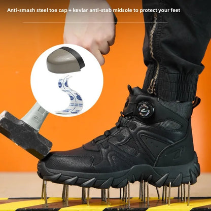 Work Safety Shoes Smash-proof and Puncture-proof Sports Safety Shoes Outdoor Mountaineering Wear-resistant Steel Boots