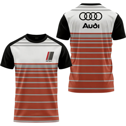 Men's Summer 2026 Best-Selling Audi Logo 3D Printed T-Shirt Comfortable Moisture-Wicking Quick-Drying Short-Sleeved Trendy Top