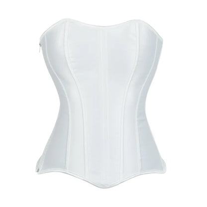 White Sexy Corsets Bustiers for Women Overbust Corset Top Corselet Satin Up Zipper Corsetto Shaper Gothic Korsett Black