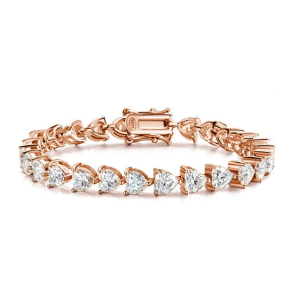 D VVS1 Heart Moissanite Tennis Bracelet Original 925 Sterling Silver Plated 18k White Gold with GRA Bracelets for Women