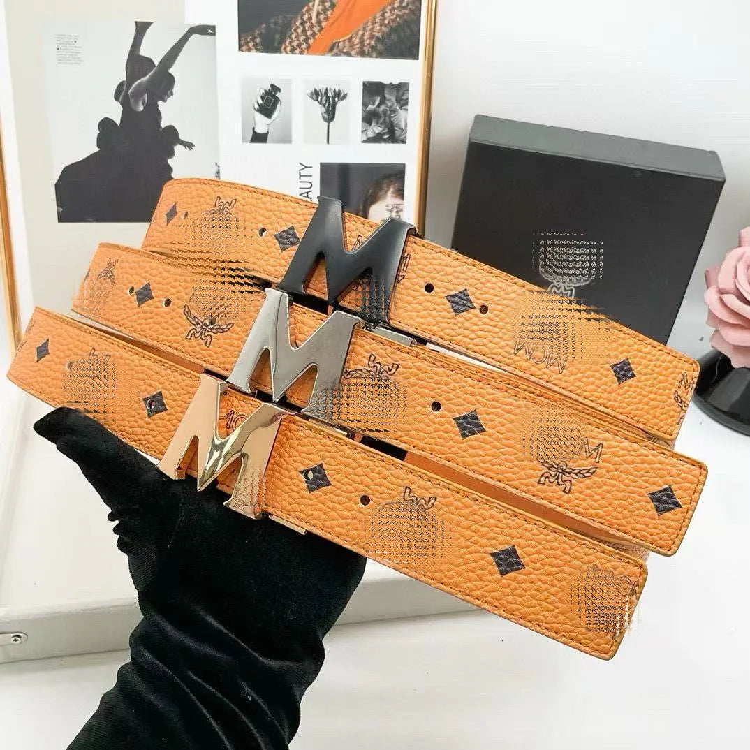 Classic Men's Belt Pure Cowhide Durable Fashionable Business Casual Alloy Buckle Hole Punching for Middle-aged And Young