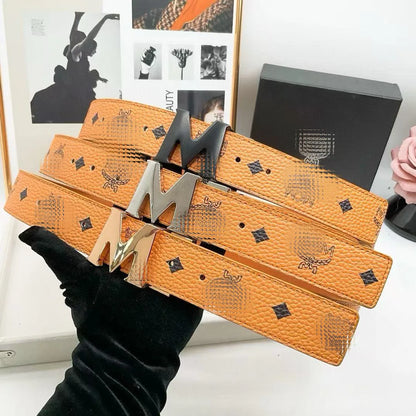 Classic Men's Belt Pure Cowhide Durable Fashionable Business Casual Alloy Buckle Hole Punching for Middle-aged And Young