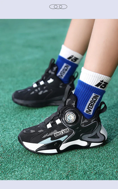 Children Fashion Sneaker Boys Casual Shoes Leather Flat Student Walking Shoes Outdoor Girl Basketball Sports Footwear
