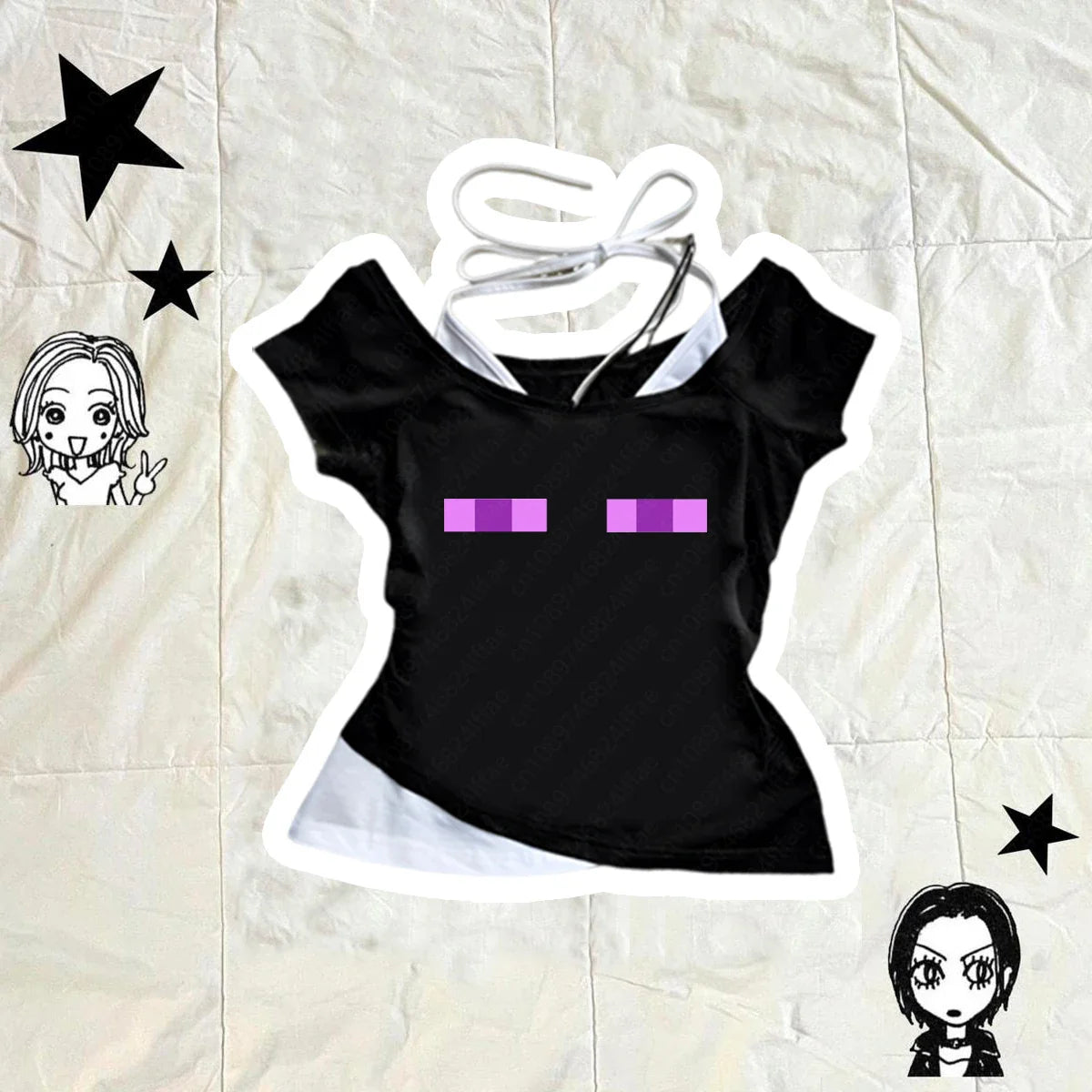 Women's Sleeveless Camisole Y2K Sexy Lace Streetwear Hip Hop Punk Rock vintage Emo Girls Chic Letter Print Gothic Slim baby Tops