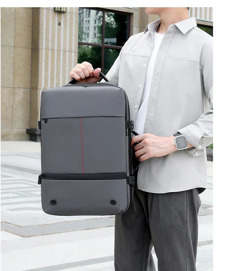 Men's Backpack with Expandable Vacuum Compression, Large Capacity, Dry and Wet Separation, Multifunctional Business Backpack for Short Business Trips