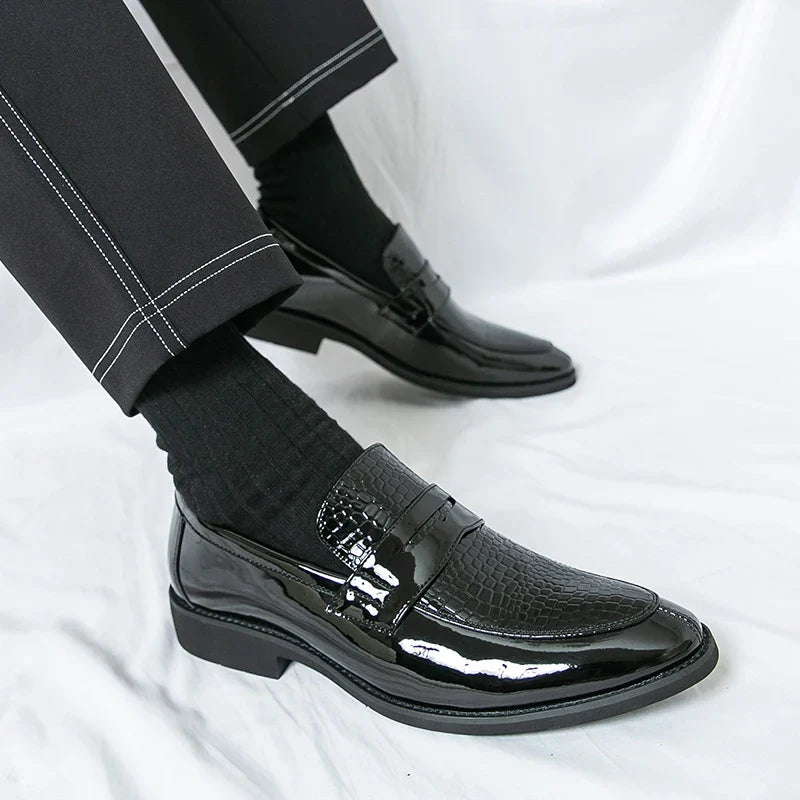 Loafers Shoes Men Color Blocked Business Casual Fashion Round Head Formal Wedding Shoes