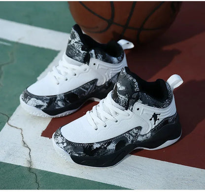 2025 Basketball Shoes for Kids Sneakers New Boys Brand Thick Sole Non-slip Children Sports Shoes Child Boy Basket Trainer Shoes