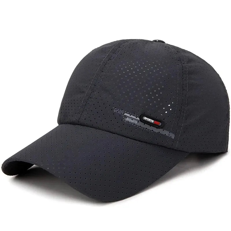 Summer New Breathable Hole Punch Quick Dry Hat Men's Outdoor Fishing Shade Sunscreen Baseball Cap Cycling Travel Sports Cap