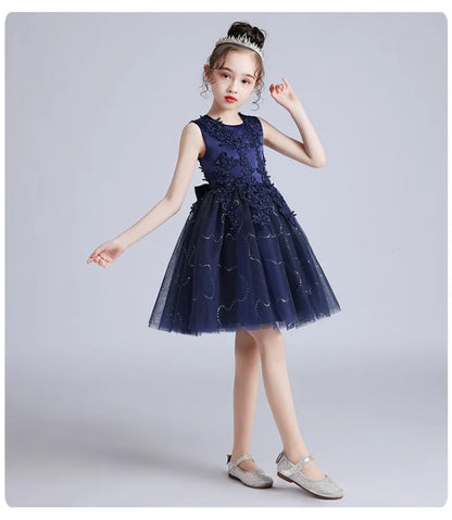 Summer Children Girls Sundress Young Teenagers Girls Sleeveless Princess Evening Dress 3-12Y Kids Girls Puffy Tulle Dress