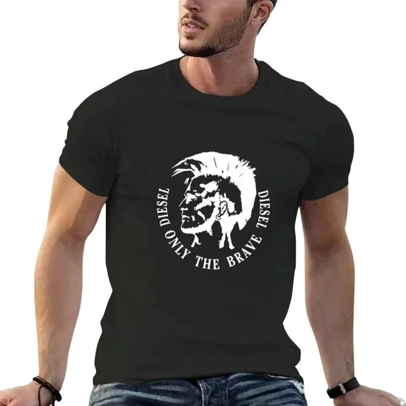2025 New Men's Cotton T-shirt Comfortable Round Neck Print Large Size Top Unisex Clothing Harajuku Retro Casual Street Wear