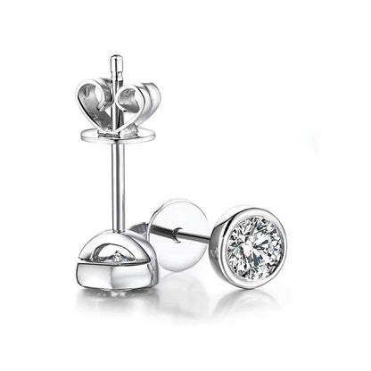 0.3/0.5 Round Cut Lab Diamond Moissanite Stud Earrings For Women Men S925 Sterling Silver Rhodium Plated Earring Wholesale