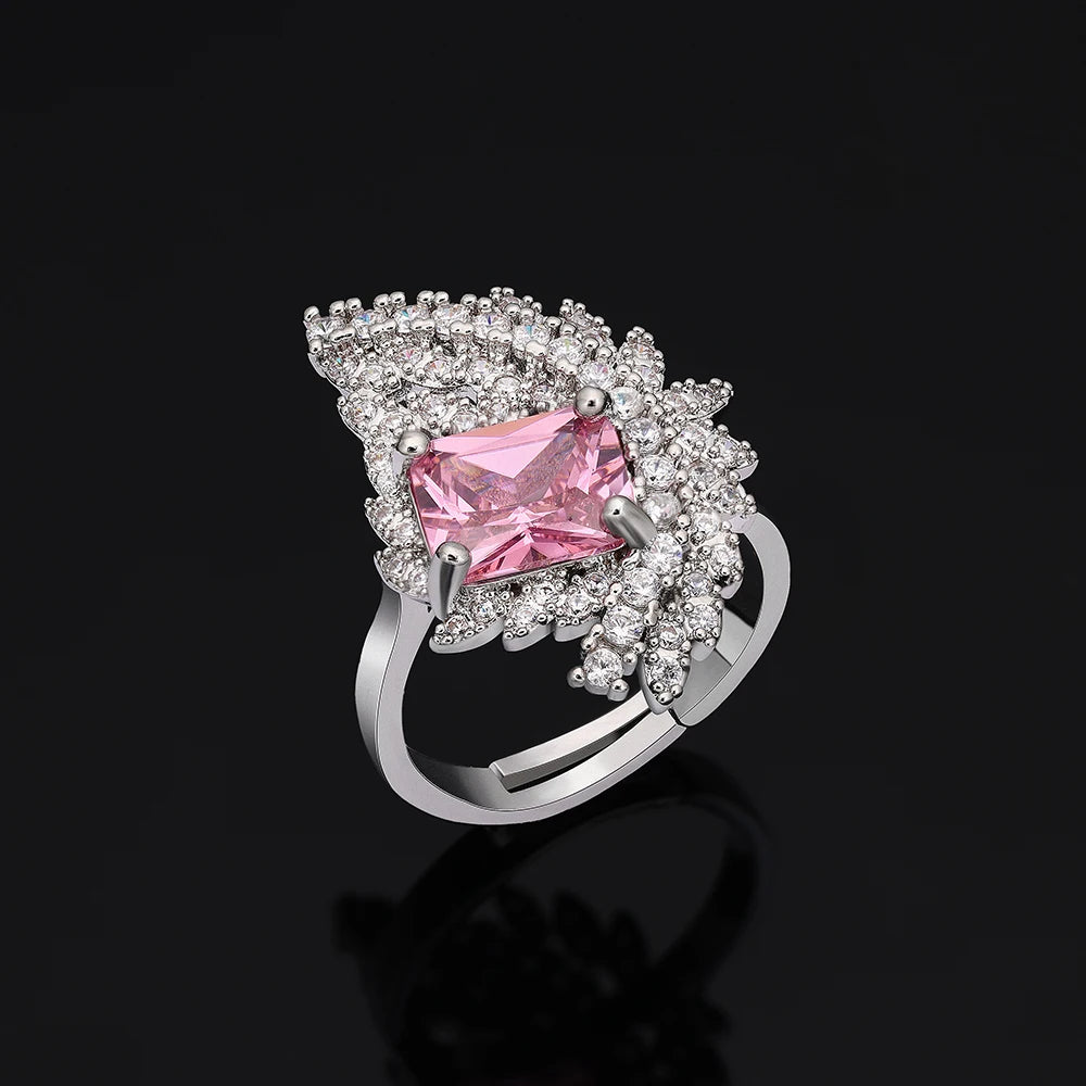 2025 Popular 4-piece Bridal Zirconia Full Set Women's Party Jewelry, Luxury Dubai Nigeria CZ Luxury Crystal Wedding Necklace Set