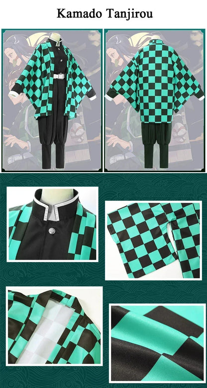 New Demon Slayer Cosplay Tanjiro Nezuko Cosplay Kids Shinobu Costume Japanese Anime Cartoon Halloween Costume Christmas Gifts