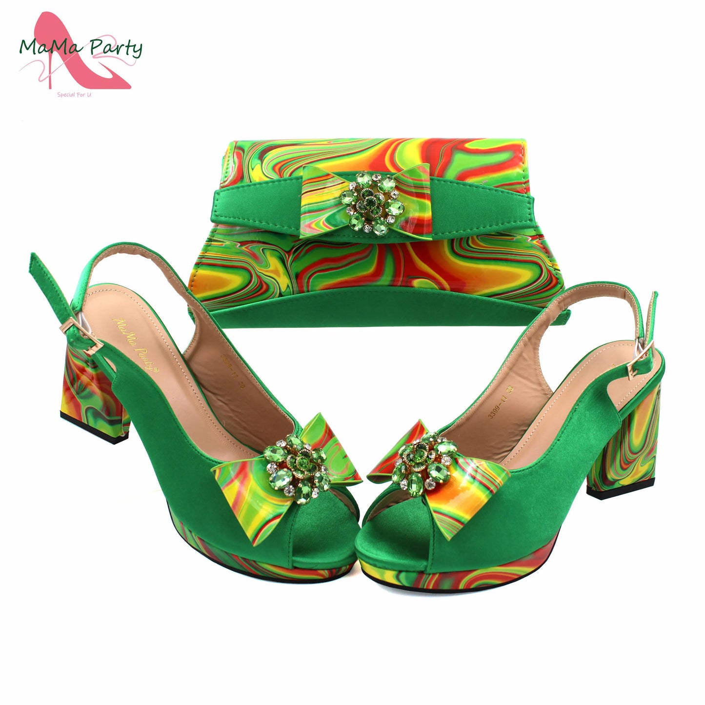 Red Color Italian Design Shoes Matching Bag Set Super High Heels Pumps for Garden Party
