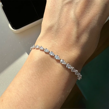 3*5mm Pear Cut Moissanite Diamond Tennis Bracelets with Cetficates 925 Sterling Silver Teardrop Shape Bracelet for Women Men