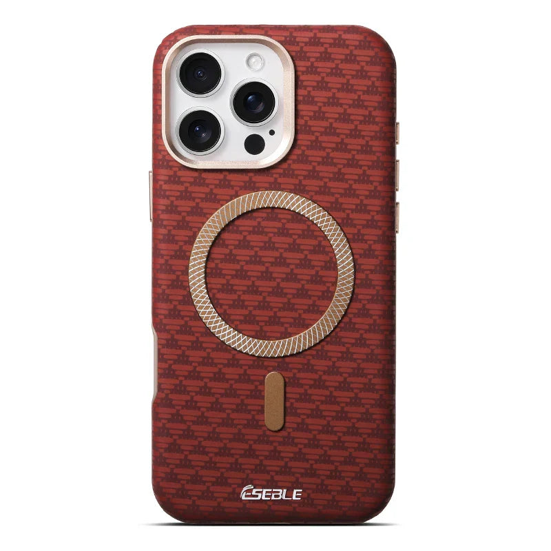 For Magsafe Magnetic Solid Color Triangle Pattern Phone Case for iPhone 17 Pro Max 15 13 14 16 Pro Max Bumper Back Cover