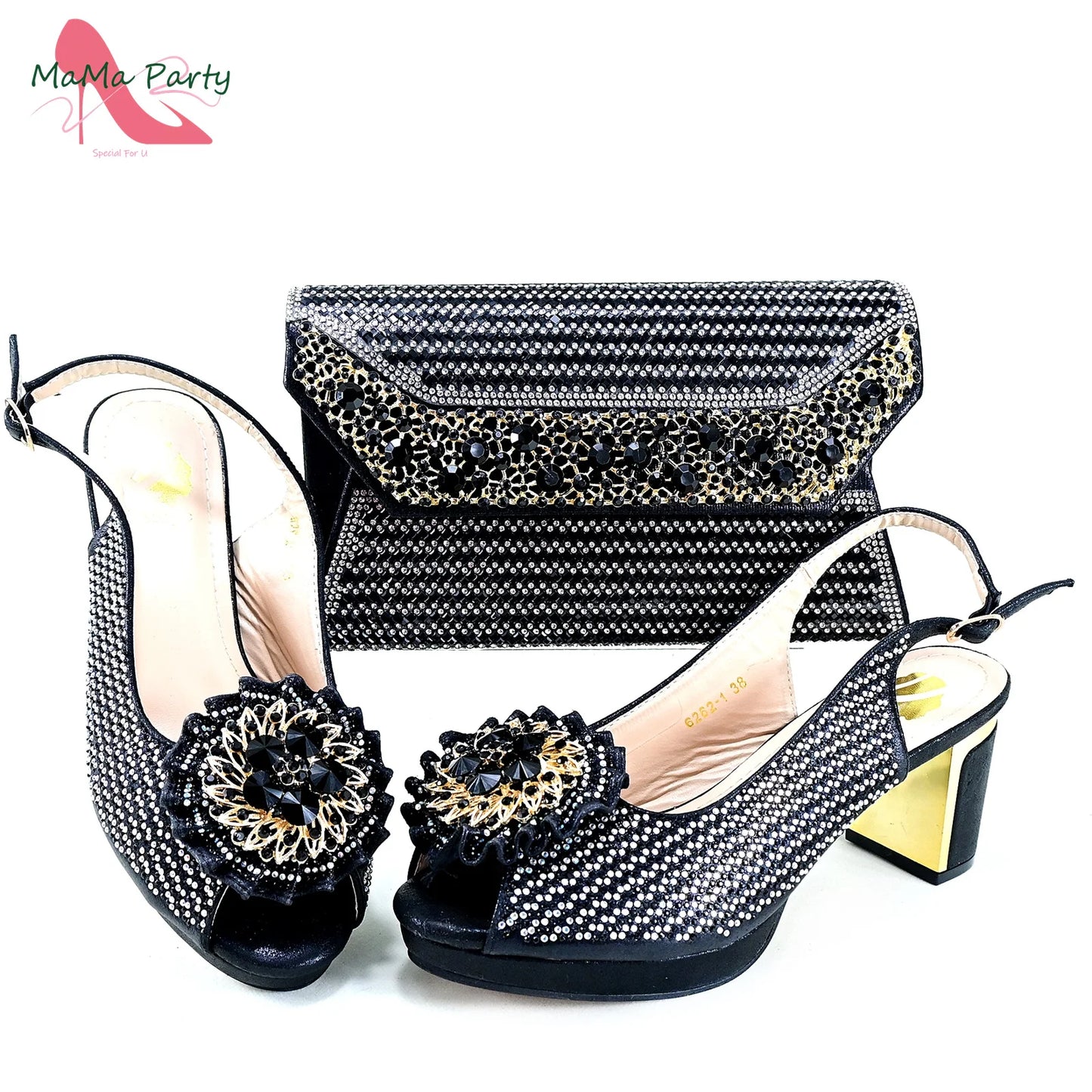 Italian Women Shoes Matching Bag Set in Green Color 7 CM Comfortable Heels with Plaform Elegant Peep Toe Sandals
