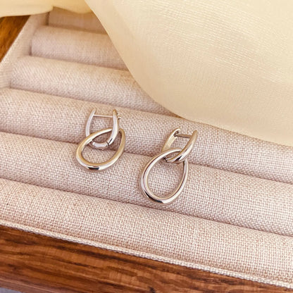 14K Gold-Plated Hypoallergenic Geometric U-Shaped Water Drop Earrings for Women Fashion Minimalist Pendant Earrings Jewelry Gift