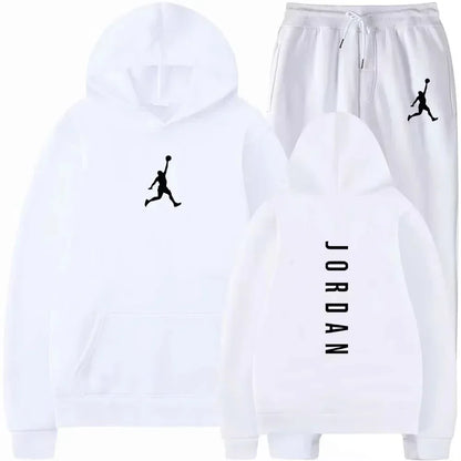 2026 Spring/Summer New Collection Outdoor Fitness Basketball Casual Sportswear Set, Stylish Men's Hooded Sweatshirt + Jogging Pa