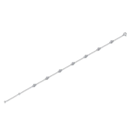 Round Bezel 0.87cttw Full D Color Moissanite Diamond Bracelet For Women 925 Silver GRA Certified 19cm Link Bracelets Gift