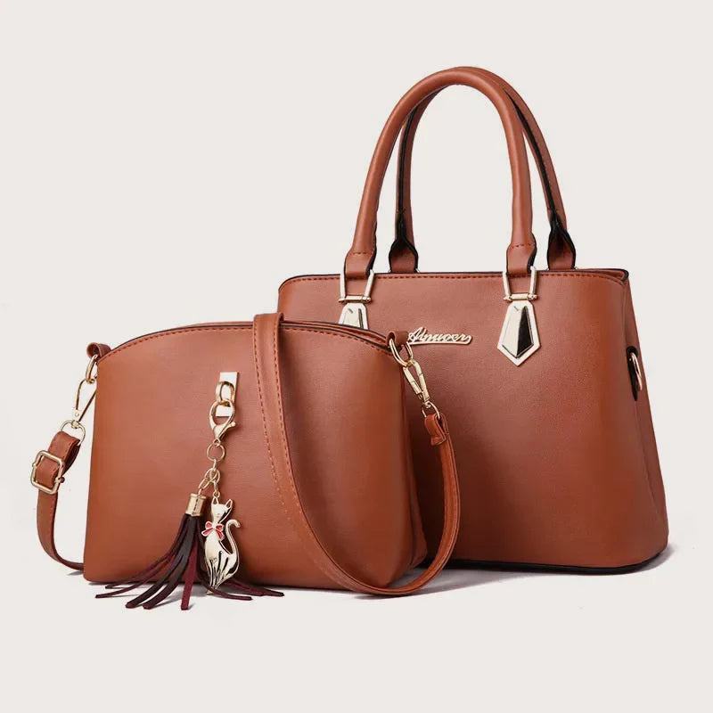 2pc/set Women Fashion Casual Totes, Luxury Handbags ,Designer Shoulder Bags, Crossbody Composite Bag Bolsos