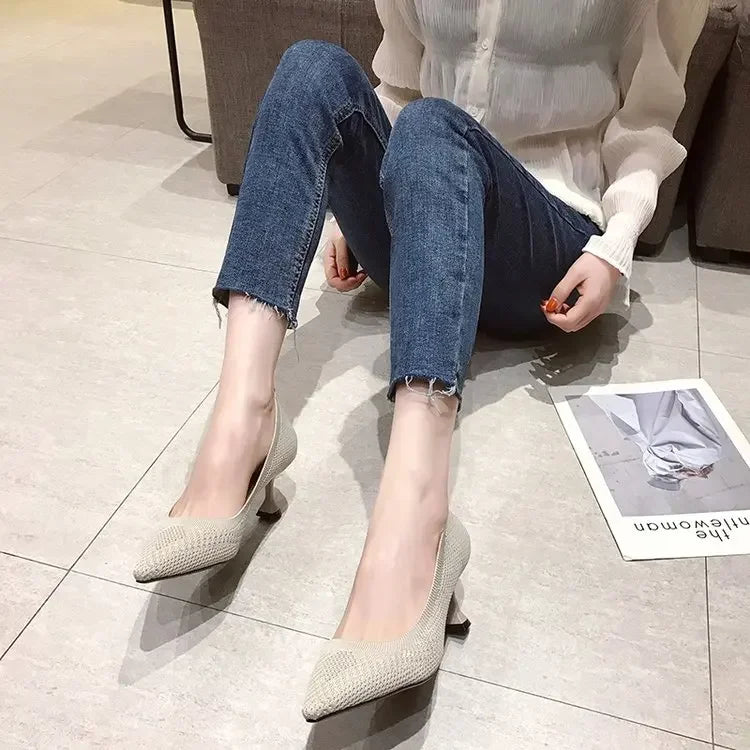 Women Pumps Summer Shoes Thin High Heels Sexy Pointed Toe Slip-on Wedding Party Brand Fashion Shoes For Lady Female Mujer