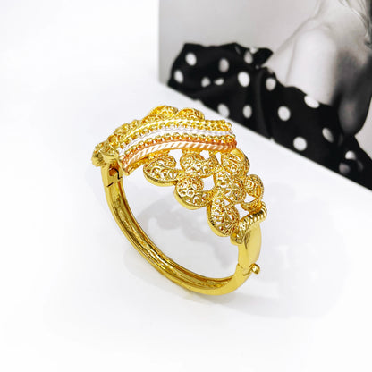 Women Jewelry Set Classic Design Tricolor Necklace Earrings Bangle And Ring 4PCS Set Jewelry Wedding Party Gift Good Quality