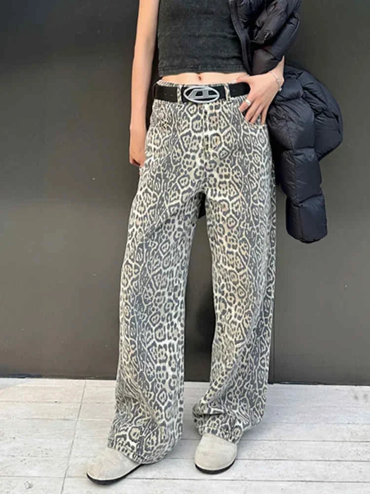 Women Denim Pants Female Oversize Wide Leg Trousers