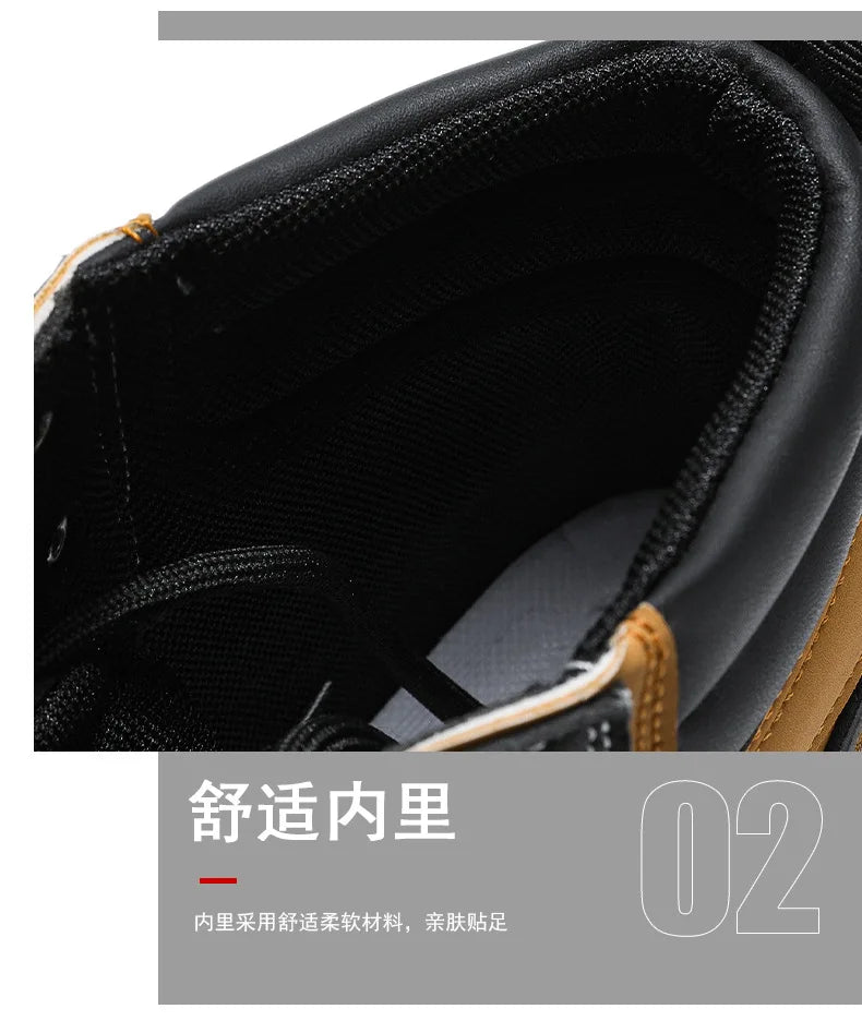 Men Boots Cotton Boot Platform Autumn British High Top Retro Thick Sole Lace Up Comfort Anti Slip Sport Mountaineering Boot