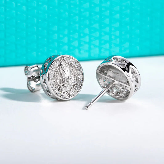 0.29cttw Moissanite Iced Out Stud Earrings 925 Sterling Silver Earring New Age Dope Hip Hop Jewelry for Men And Women