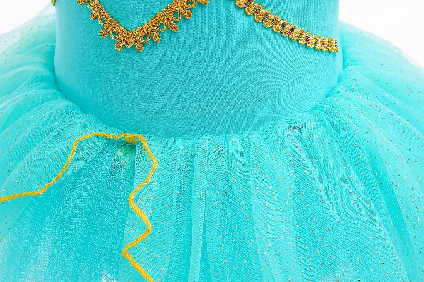 Princess Jasmine Princess Girl Ruffle Sleeve Ballet Dance Dress Tutu Skirt Short Skirt Ballet Performance Costume