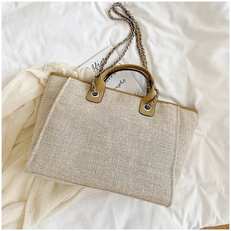 Fashion Make Up Designer Big Women's 2025 New Korean Fashion Casual Large Capacity Shoulder Crossbody Chain Tote Bag
