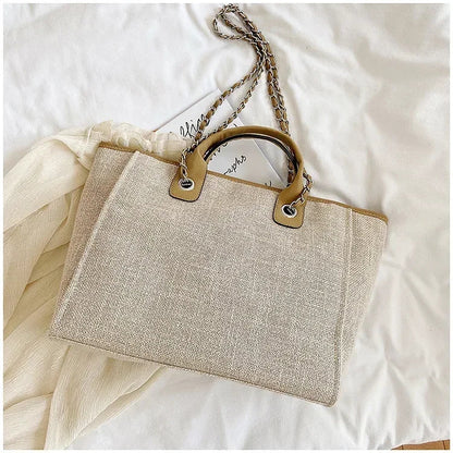 Fashion Make Up Designer Big Women's 2025 New Korean Fashion Casual Large Capacity Shoulder Crossbody Chain Tote Bag