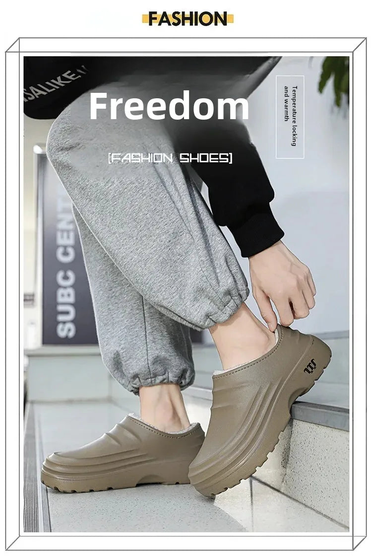 Waterproof Cotton Chef Shoes For Men Anti-Slip Work Footwear Warm Comfortable Kitchen Specialized Shoes With EVA Outsole