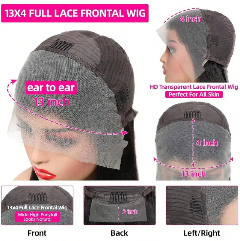 Curly Human Hair Wig 13x4 HD Transparent Lace Frontal Wigs Pre Plucked 250% Density Burmese Human Hair Wigs 28 Inch