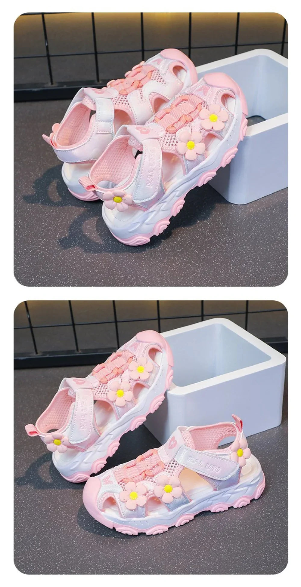 Summer Sport Sandals For Girls PU Leather Waterproof Beach Running Footwear For Children  Hollow Out Teenager Kid's Sneakers