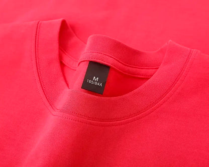 600grams 100% Cotton Men Oversized Heavyweight T Shirt Summer Women Short Sleeve Top Casual Men's Tees
