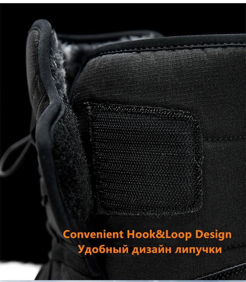 Men's Winter Shoes Waterproof Men's Boots Warm Plush Couple Snow Boots Outdoor Non-slip Hiking Boots Men Work Ankle Boots