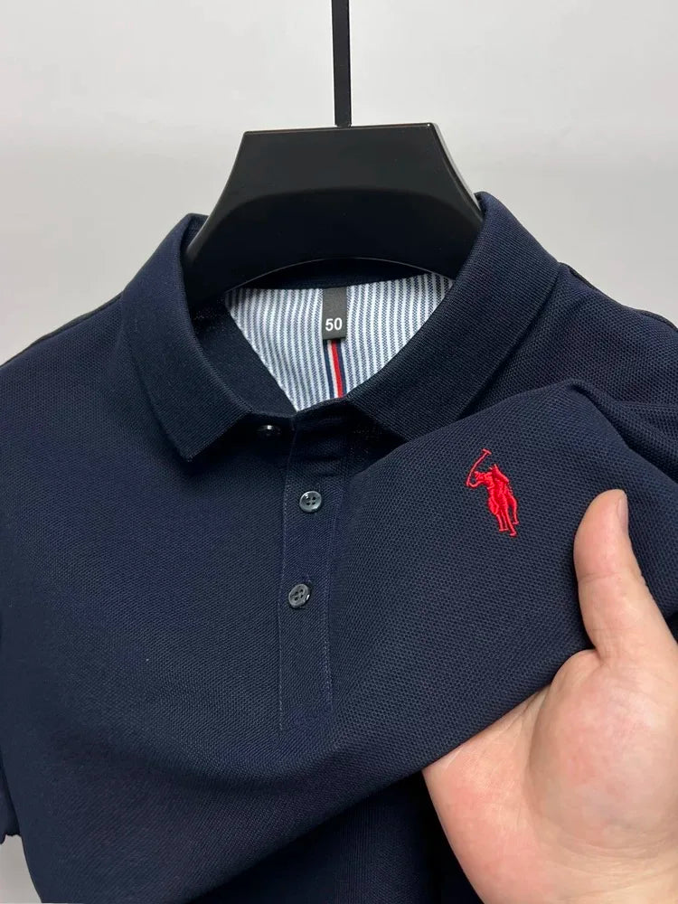High end brand 100% cotton short sleeve polo shirt men luxur pony embroidery comfort breathable fashion T-shirt summer new top