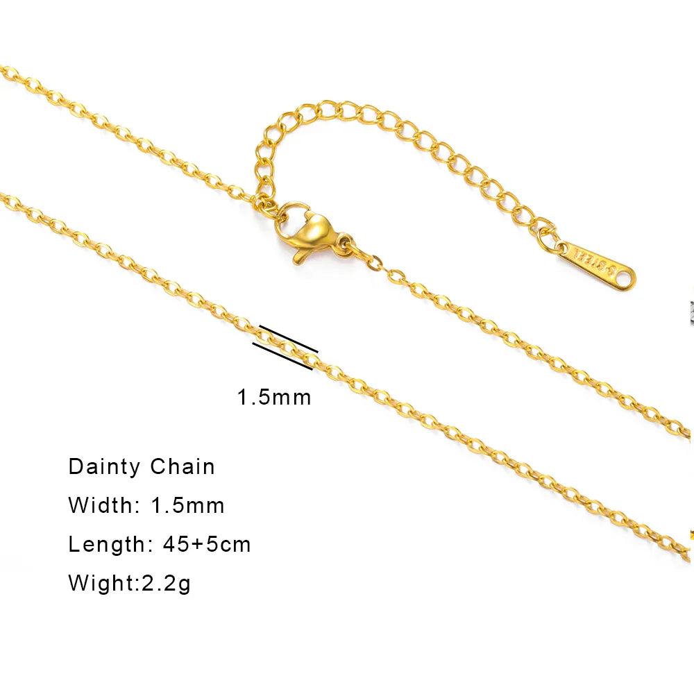 Stainless Steel Gold Color Chain Necklace Women Minimalist Cuban Paperclip Twisted Snake Chain Fashion Jewelry Wholesale