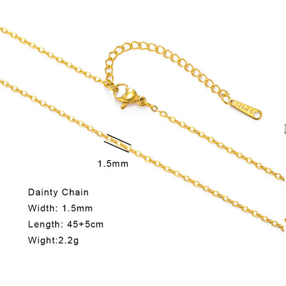 Stainless Steel Gold Color Chain Necklace Women Minimalist Cuban Paperclip Twisted Snake Chain Fashion Jewelry Wholesale