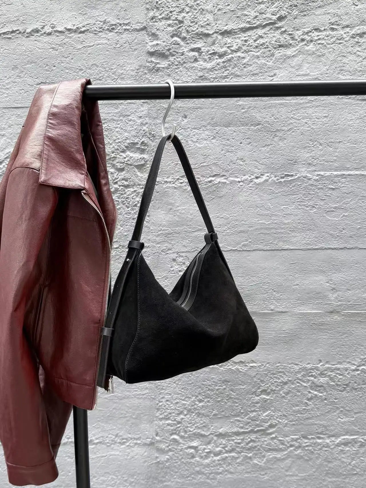 Genuine Grade Suede Leather Luxury Designer Large Capacity Women's Tote Bag Vintage Shoulder Crossbody Underarm Bags Trendy New