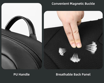 Stylish Business Backpack for Men Waterproof 15.6 inch Flap Laptop Backpack Multiple Pockets Casual Daypack for Work School