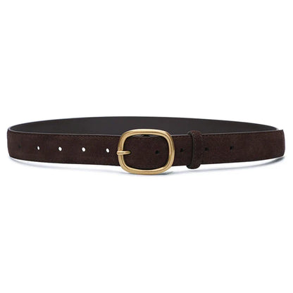 Fashion Suede Cowhide Women‘s Belts Genuine Leather 2.8cm Wide Belt Metal Buckle Women Belt Matched Dress Jeans Skinny Girdle