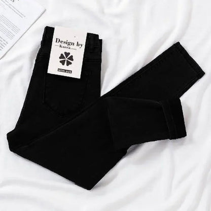 High Waist Jeans Denim Women Spring and Summer  New Outer Wear Thickening Tight Elastic All-match Pencil Pants