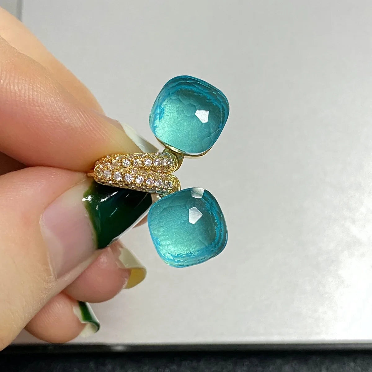 Classic Candy Color Earrings Inlay Transparent Zircon 27Colors Crystal Earrings Rose Gold Plated Fashion Jewelry For Women