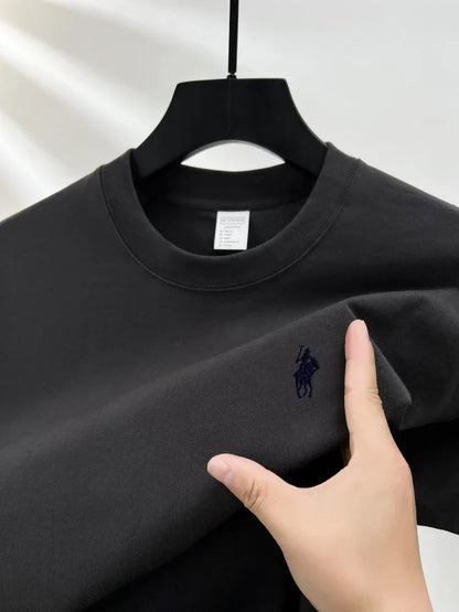 Luxury brand short sleeve men's round neck T-shirt summer fashion classic pony embroidery design 100cotton breathable casual top